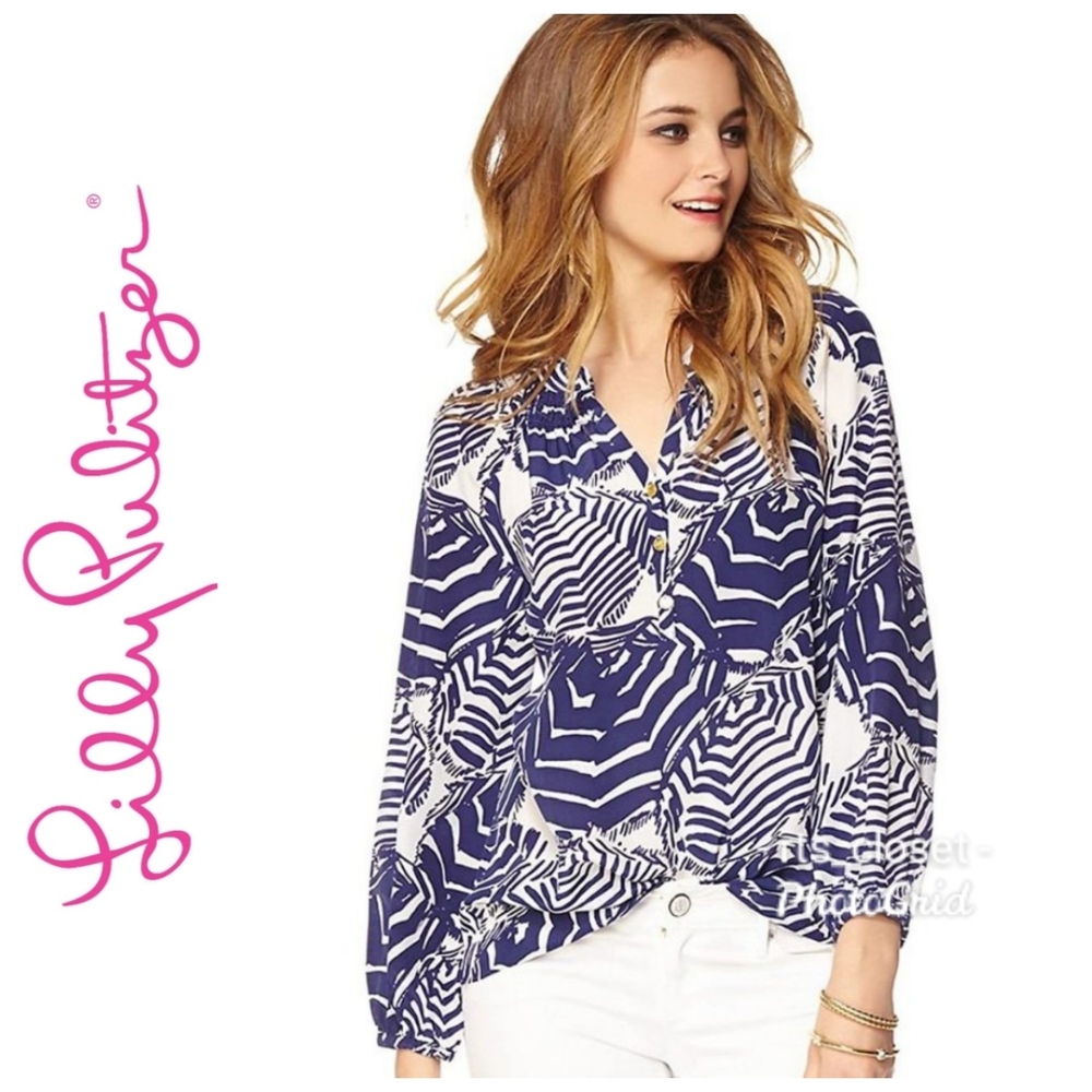 LILLY PULITZER Oh Cabana Boy Elsa Silk Top